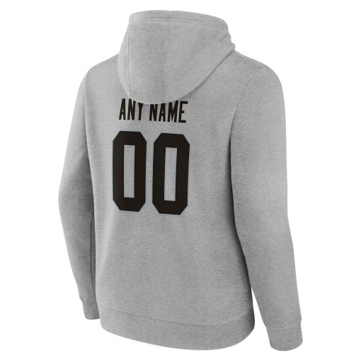 Las Vegas Raiders Team Authentic Custom Pullover Hoodie – Heathered Gray - Image 3