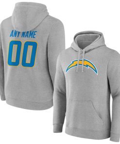 Los Angeles Chargers Team Authentic Custom Pullover Hoodie – Heathered Gray