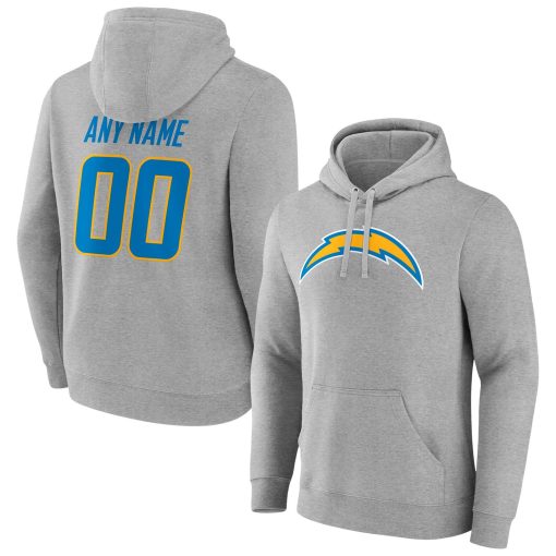 Los Angeles Chargers Team Authentic Custom Pullover Hoodie – Heathered Gray