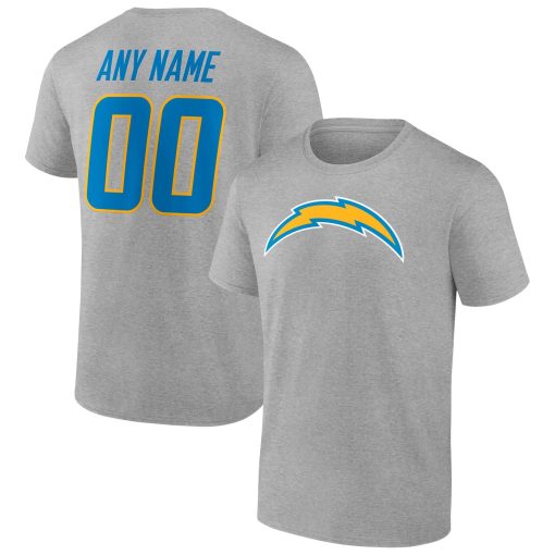 Los Angeles Chargers Team Authentic Custom T-Shirt – Heathered Gray