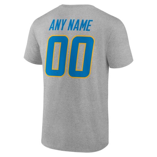 Los Angeles Chargers Team Authentic Custom T-Shirt – Heathered Gray - Image 3
