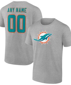 Miami Dolphins Team Authentic Custom T-Shirt – Heathered Gray