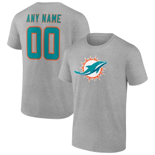 Miami Dolphins Team Authentic Custom T-Shirt – Heathered Gray