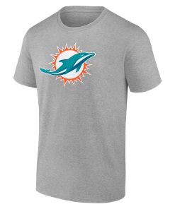 Alternative view of Miami Dolphins Team Authentic Custom T-Shirt – Heathered Gray
