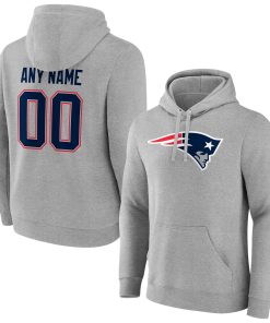 New England Patriots Team Authentic Custom Pullover Hoodie – Heathered Gray