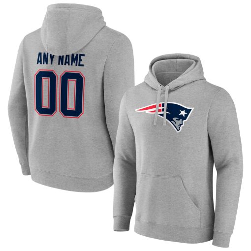 New England Patriots Team Authentic Custom Pullover Hoodie – Heathered Gray