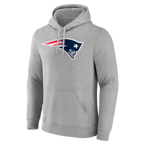 New England Patriots Team Authentic Custom Pullover Hoodie – Heathered Gray - Image 2