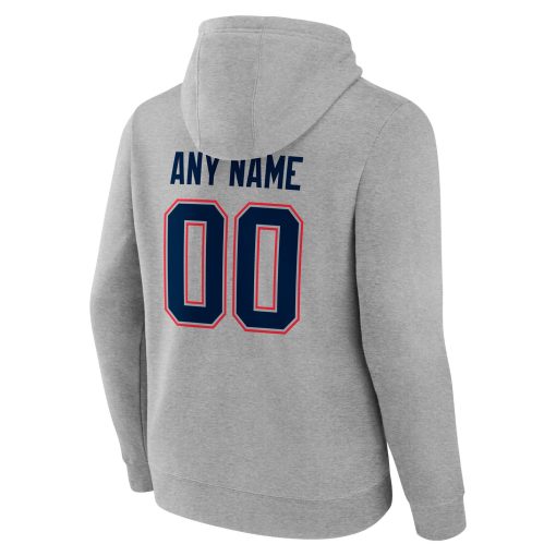 New England Patriots Team Authentic Custom Pullover Hoodie – Heathered Gray - Image 3