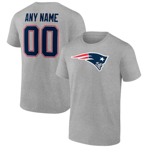 New England Patriots Team Authentic Custom T-Shirt – Heathered Gray