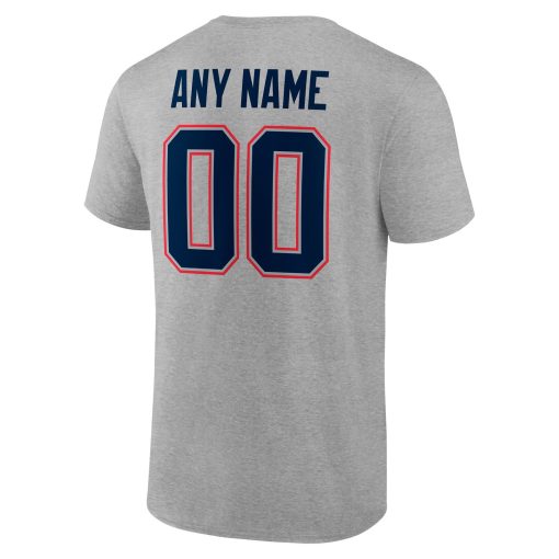 New England Patriots Team Authentic Custom T-Shirt – Heathered Gray - Image 3