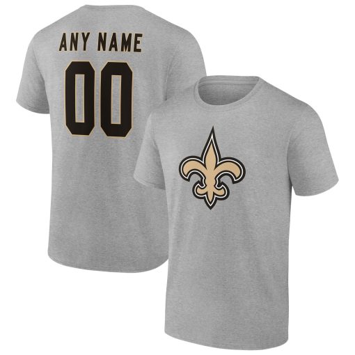 New Orleans Saints Team Authentic Custom T-Shirt – Heathered Gray