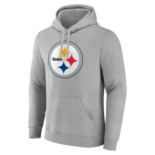 Pittsburgh Steelers Team Authentic Custom Pullover Hoodie – Heathered Gray - Image 2