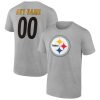 Pittsburgh Steelers Team Authentic Custom T-Shirt – Heathered Gray