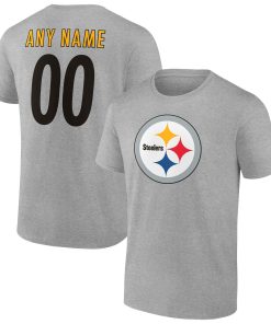 Pittsburgh Steelers Team Authentic Custom T-Shirt – Heathered Gray