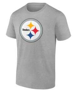 Alternative view of Pittsburgh Steelers Team Authentic Custom T-Shirt – Heathered Gray