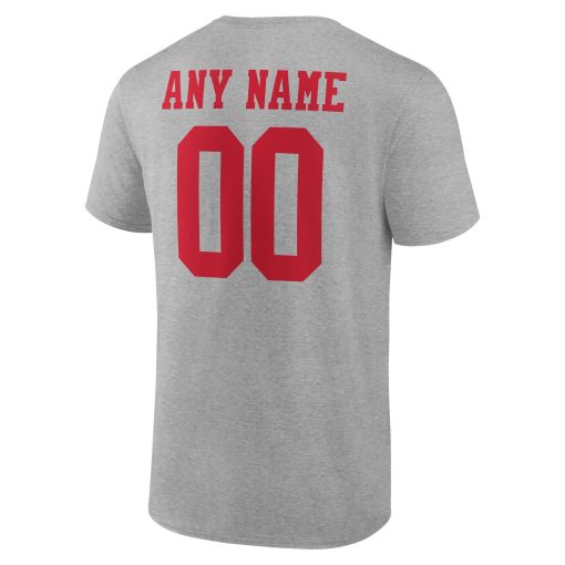 San Francisco 49ers Team Authentic Custom T-Shirt – Heathered Gray - Image 3