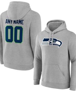 Seattle Seahawks Team Authentic Custom Pullover Hoodie – Heathered Gray