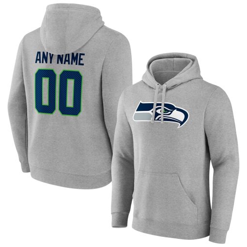 Seattle Seahawks Team Authentic Custom Pullover Hoodie – Heathered Gray