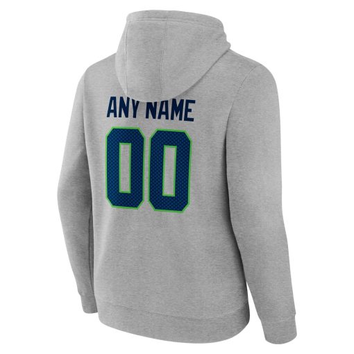 Seattle Seahawks Team Authentic Custom Pullover Hoodie – Heathered Gray - Image 3