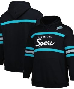 San Antonio Spurs Mitchell & Ness Big & Tall Hardwood Classics Head Coach Pullover Hoodie – Black