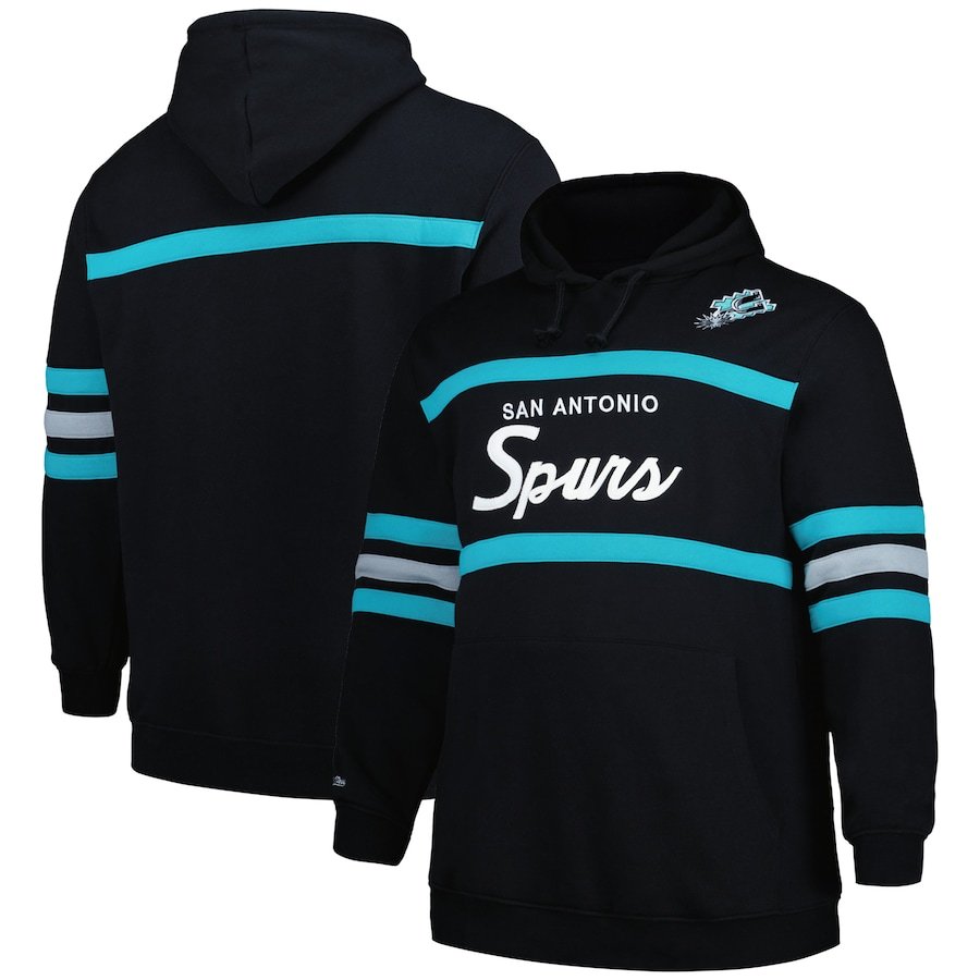 San Antonio Spurs Mitchell & Ness Big & Tall Hardwood Classics Head Coach Pullover Hoodie – Black