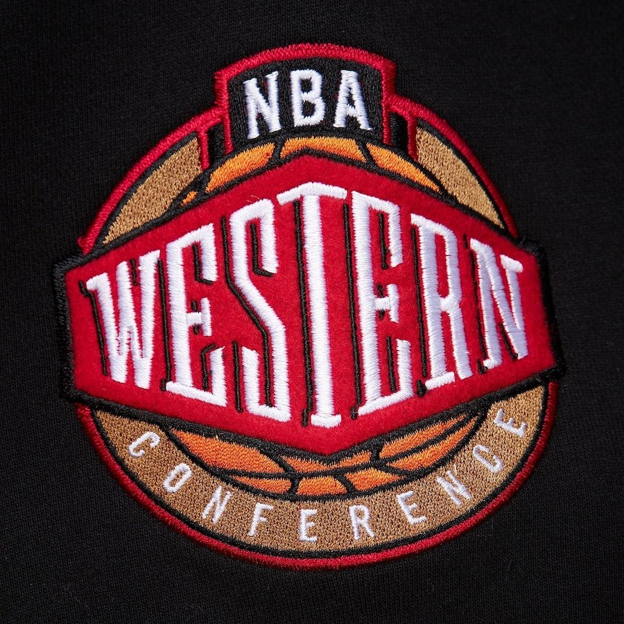 San Antonio Spurs Mitchell & Ness Chainstitch Applique Vintage Heavyweight Pullover Hoodie – Black - Image 5