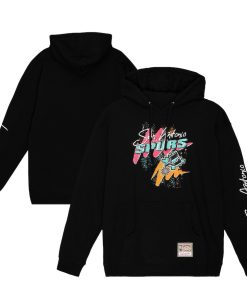 San Antonio Spurs Mitchell & Ness Hardwood Classics Hyper Hoops Fiesta Pullover Hoodie – Black