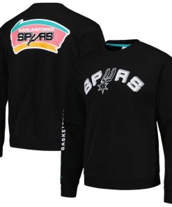 San Antonio Spurs Mitchell & Ness Hardwood Classics There and Back Pullover Sweatshirt – Black