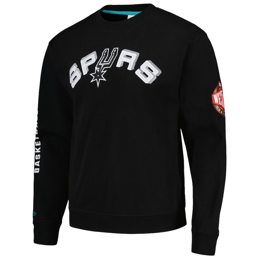 San Antonio Spurs Mitchell & Ness Hardwood Classics There and Back Pullover Sweatshirt – Black - Image 2