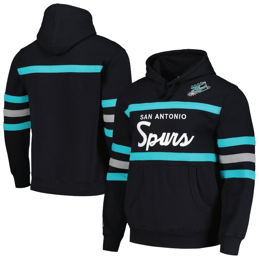 San Antonio Spurs Mitchell & Ness Head Coach Pullover Hoodie – Black
