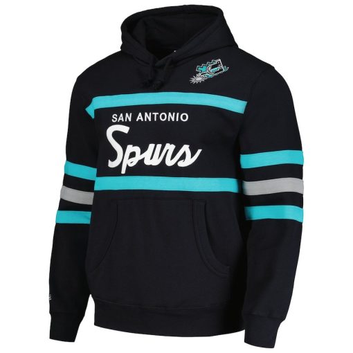 San Antonio Spurs Mitchell & Ness Head Coach Pullover Hoodie – Black - Image 2
