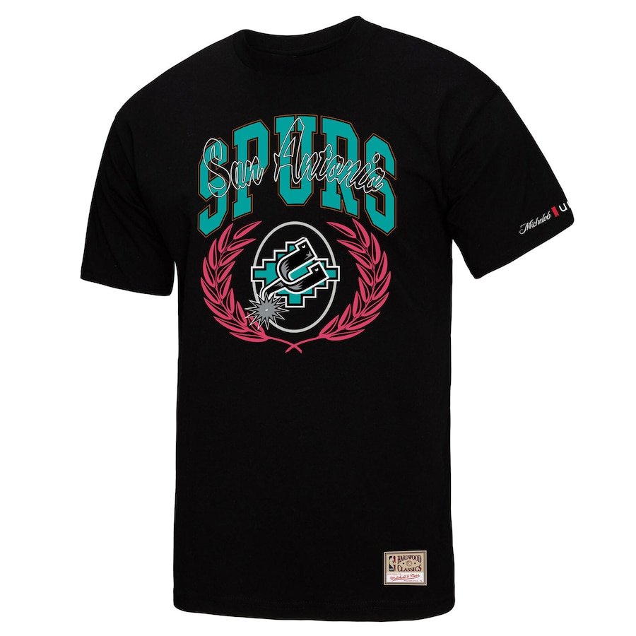 San Antonio Spurs Mitchell & Ness NBA x Michelob Ultra Rewind II T-Shirt – Black - Image 2
