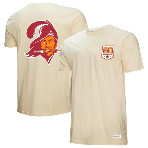 Tampa Bay Buccaneers Mitchell & Ness 50th Season Pirate & Patch T-Shirt – Cream