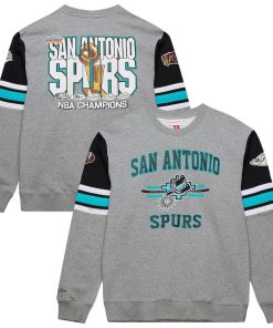San Antonio Spurs Mitchell & Ness Hardwood Classics All Over 4.0 Pullover Sweatshirt – Heather Gray