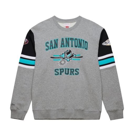 San Antonio Spurs Mitchell & Ness Hardwood Classics All Over 4.0 Pullover Sweatshirt – Heather Gray - Image 2