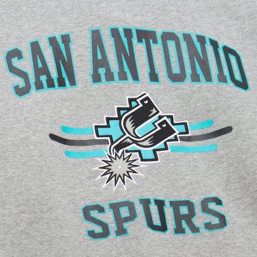 San Antonio Spurs Mitchell & Ness Hardwood Classics All Over 4.0 Pullover Sweatshirt – Heather Gray - Image 4