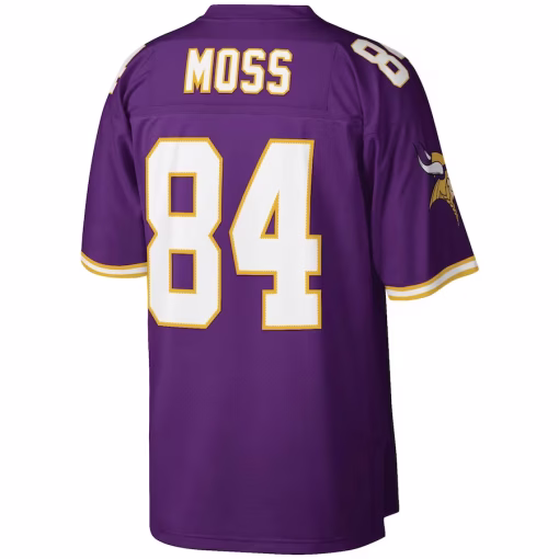 Randy Moss Minnesota Vikings Mitchell & Ness Legacy Replica Jersey – Purple - Image 3