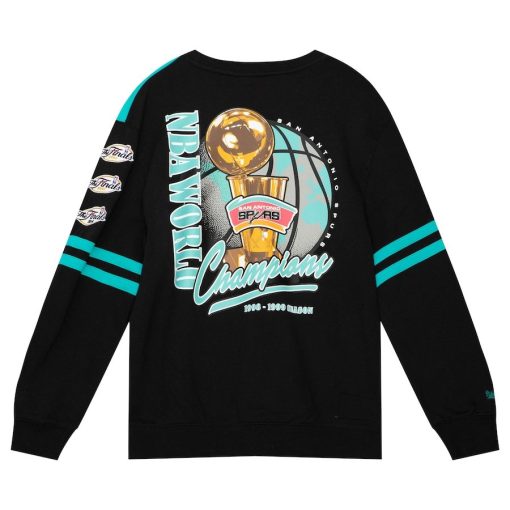 San Antonio Spurs Mitchell & Ness All Over Pullover Sweatshirt – Turquoise - Image 3