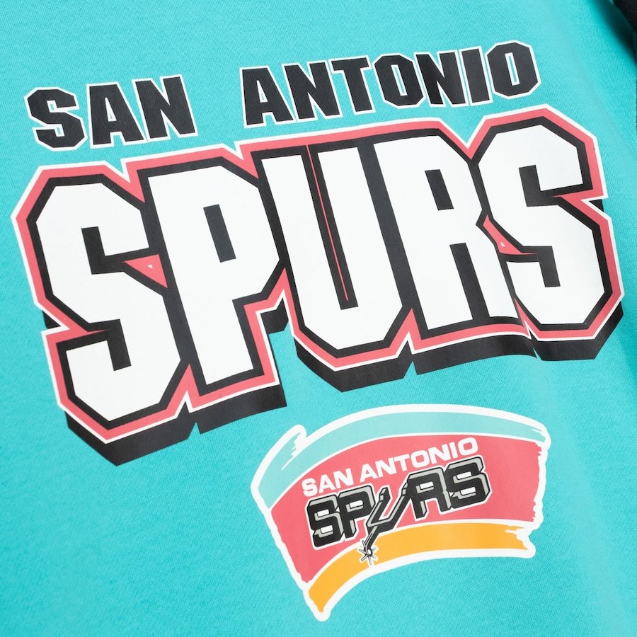 San Antonio Spurs Mitchell & Ness All Over Pullover Sweatshirt – Turquoise - Image 4