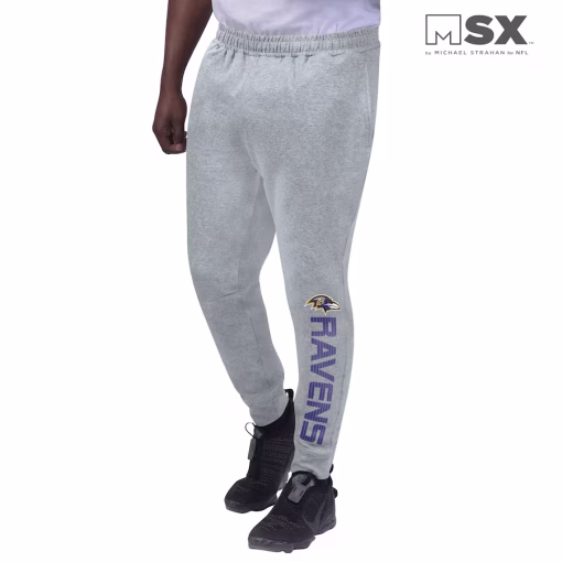 Baltimore Ravens MSX by Michael Strahan Jogger Pants – Heathered Gray - Image 4