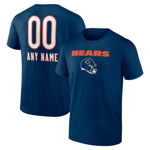 Chicago Bears Personalized Name & Number Team Wordmark T-Shirt – Navy