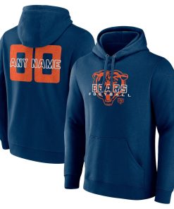 Chicago Bears Stellar Personalized Name & Number Pullover Hoodie – Navy