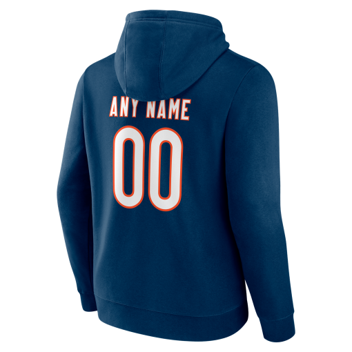 Chicago Bears Team Authentic Personalized Name & Number Pullover Hoodie – Navy - Image 3