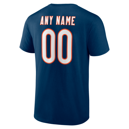 Chicago Bears Team Authentic Personalized Name & Number T-Shirt – Navy - Image 3