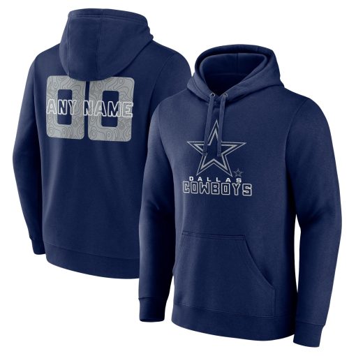 Dallas Cowboys Stellar Personalized Name & Number Pullover Hoodie – Navy