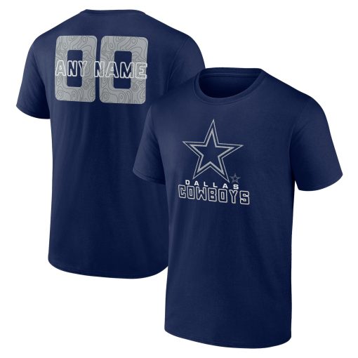 Dallas Cowboys Stellar Personalized Name & Number T-Shirt – Navy