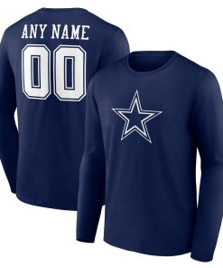 Dallas Cowboys  Team Authentic Custom Long Sleeve T-Shirt – Navy