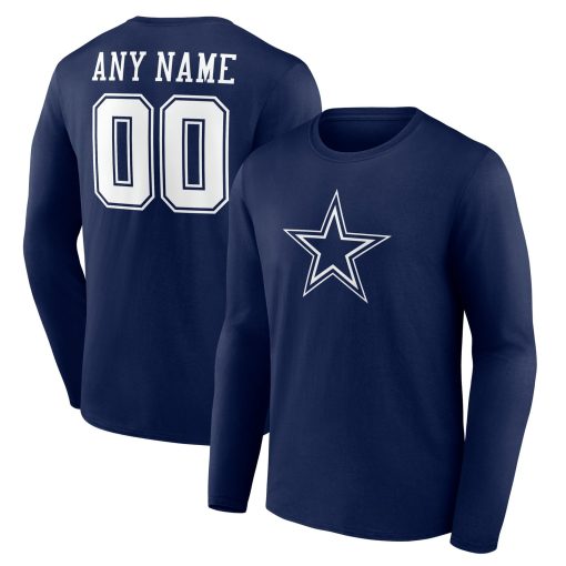 Dallas Cowboys  Team Authentic Custom Long Sleeve T-Shirt – Navy