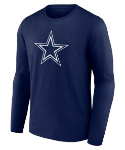 Alternative view of Dallas Cowboys  Team Authentic Custom Long Sleeve T-Shirt – Navy