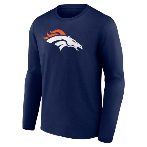 Denver Broncos  Team Authentic Custom Long Sleeve T-Shirt – Navy - Image 2